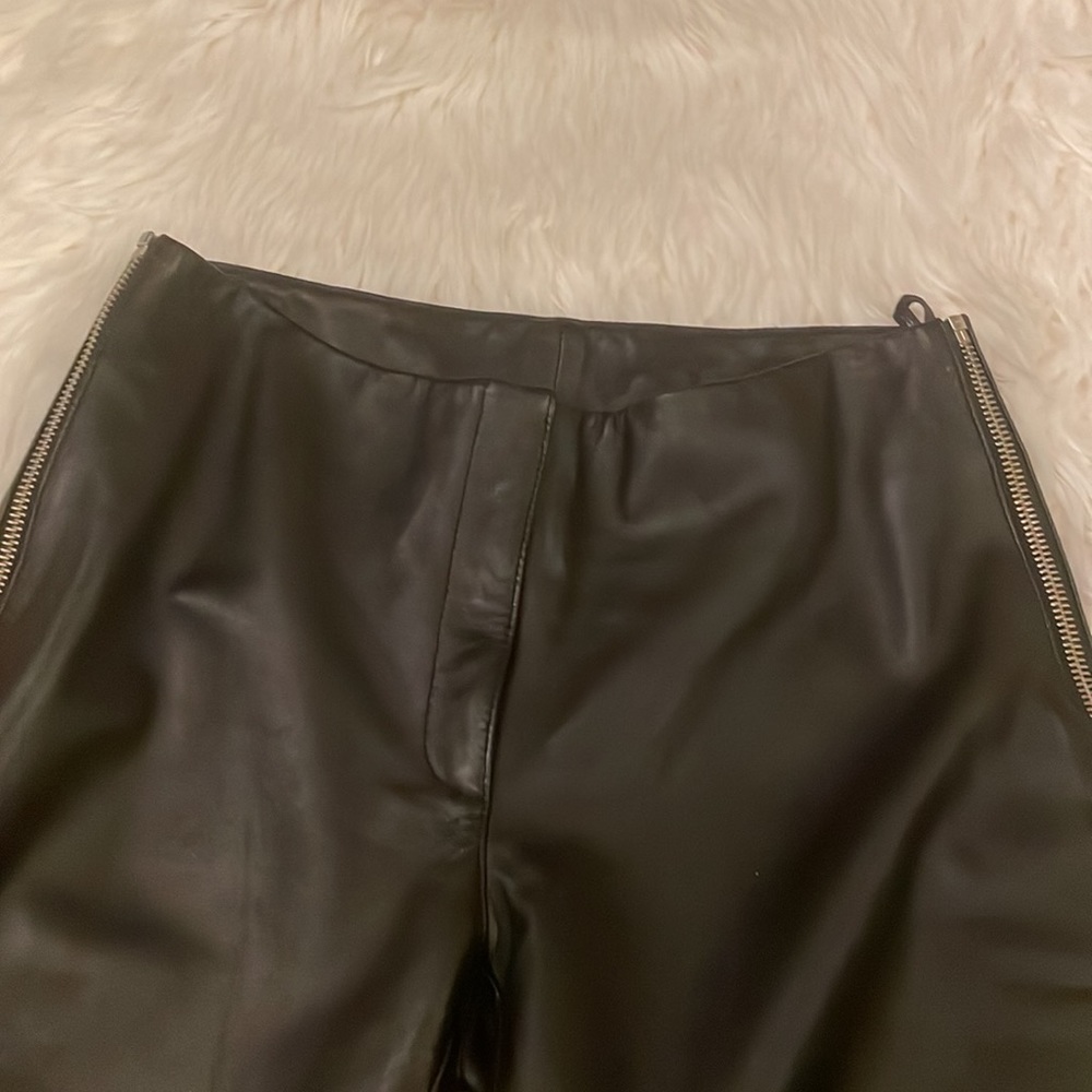 bebe Black Faux Leather Cropped Pants - Picture 2 of 7